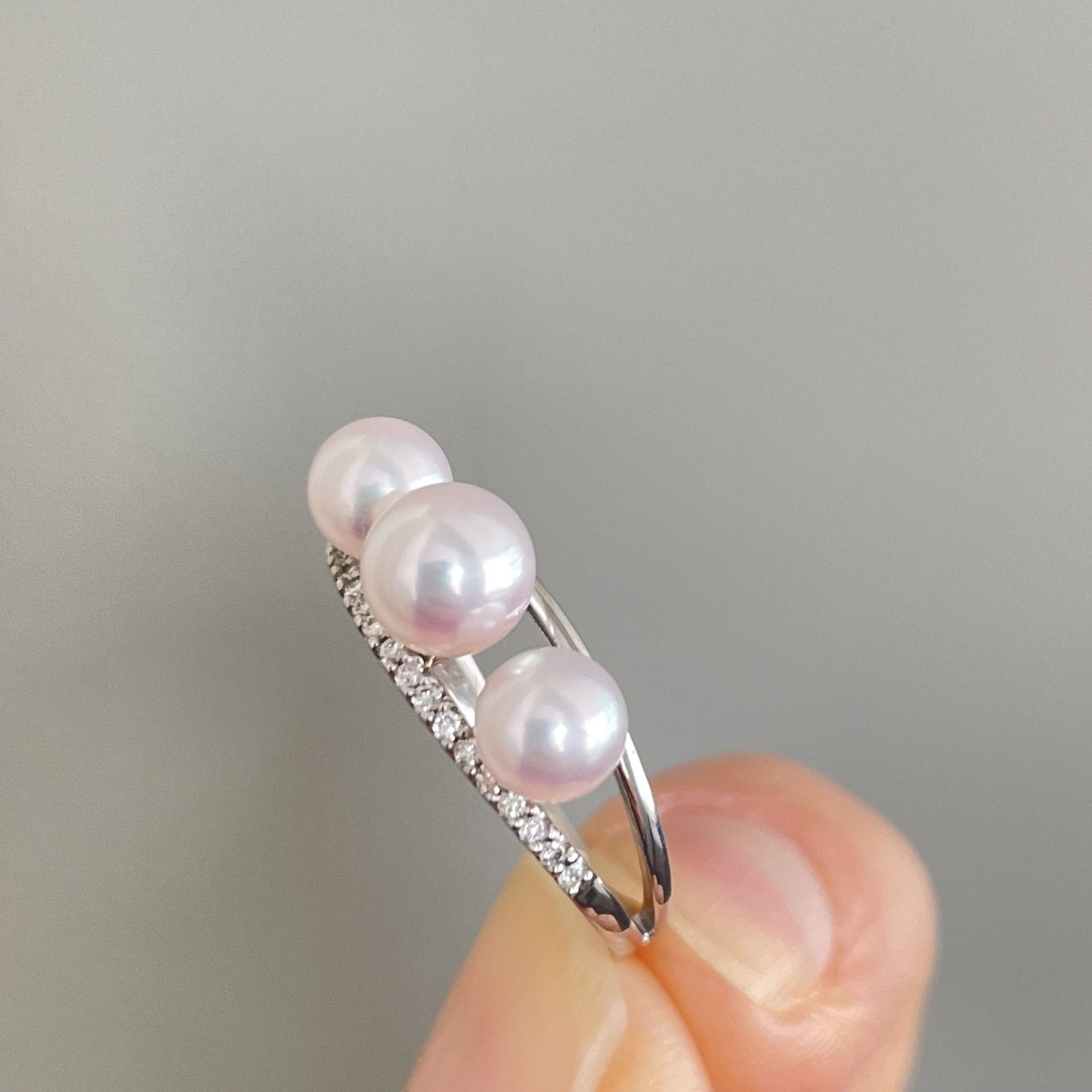 アコヤリング/3pcs/ダイヤ