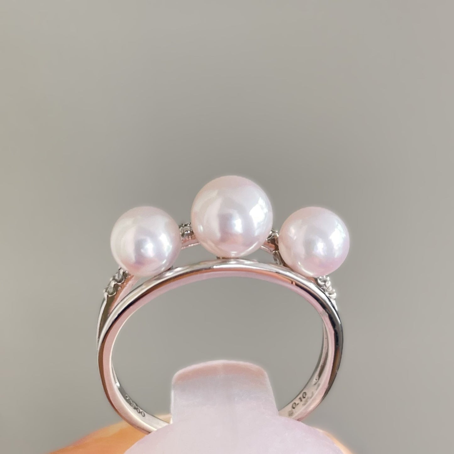 アコヤリング/3pcs/ダイヤ