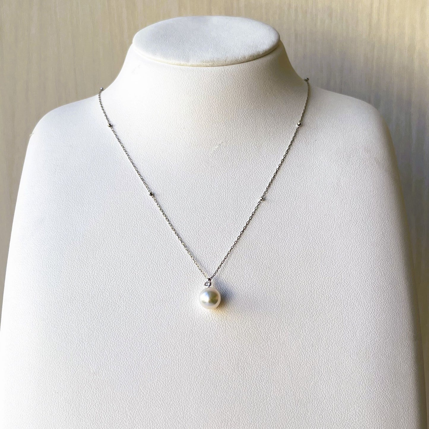 アコヤパールペンダント/ミラーボール付チェーン