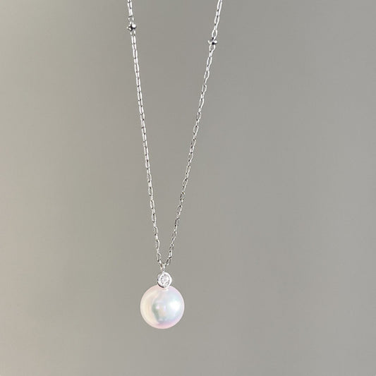 アコヤパールペンダント/ミラーボール付チェーン