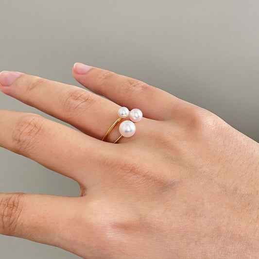 アコヤパールリング/3pcs/フリーサイズ