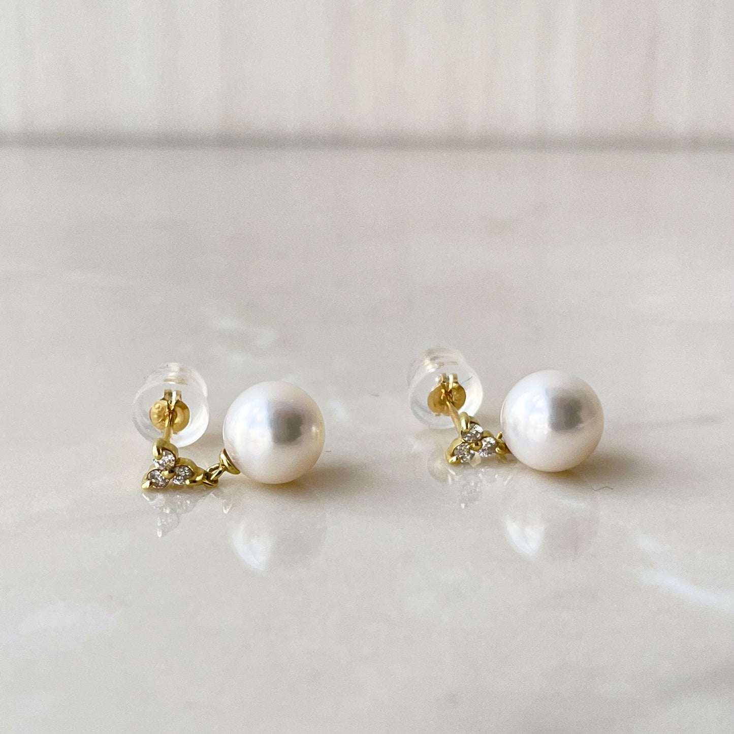 アコヤパールピアス/ダイヤ