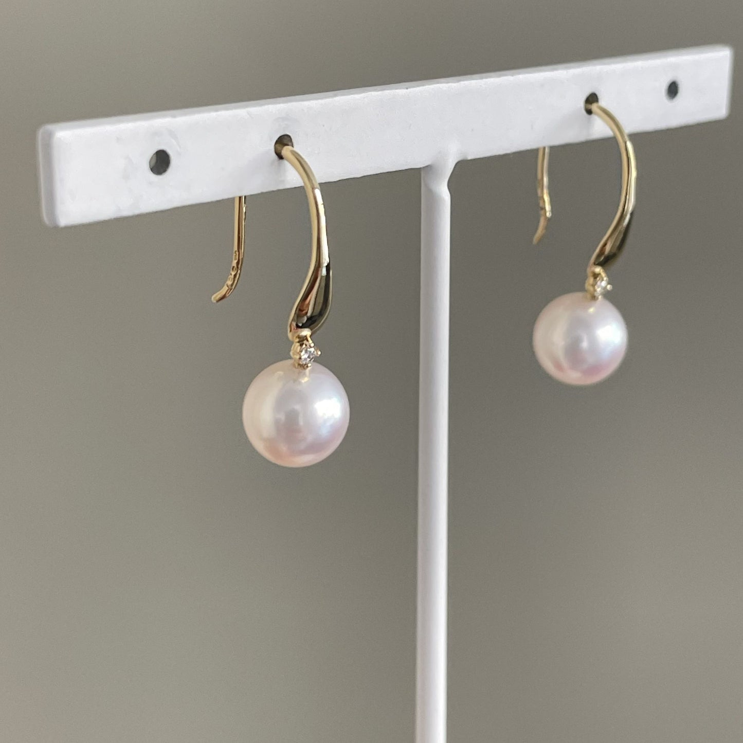 アコヤパールピアス/フック/ダイヤ