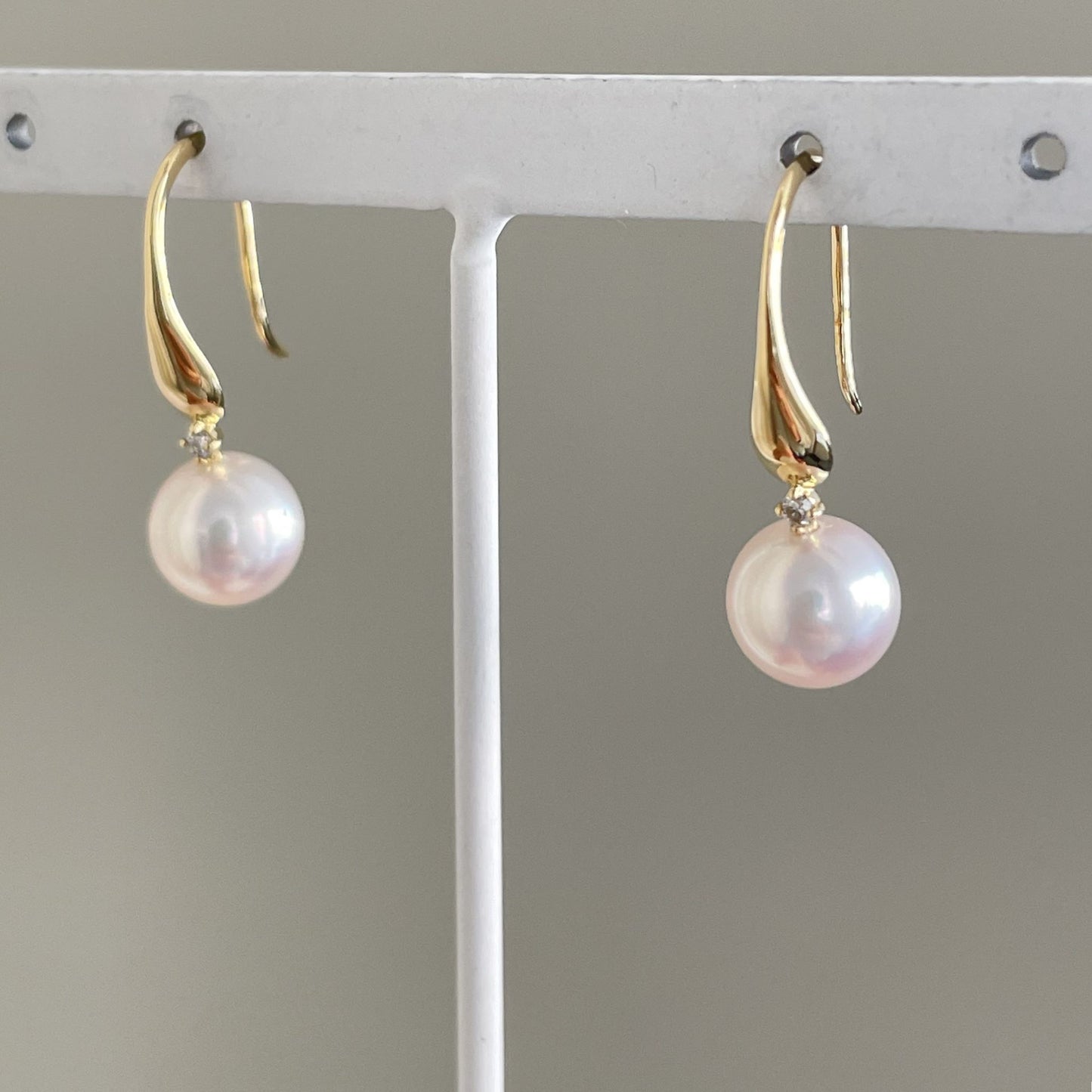 アコヤパールピアス/フック/ダイヤ