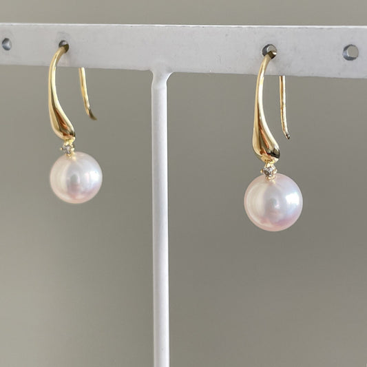 アコヤパールピアス/フック/ダイヤ