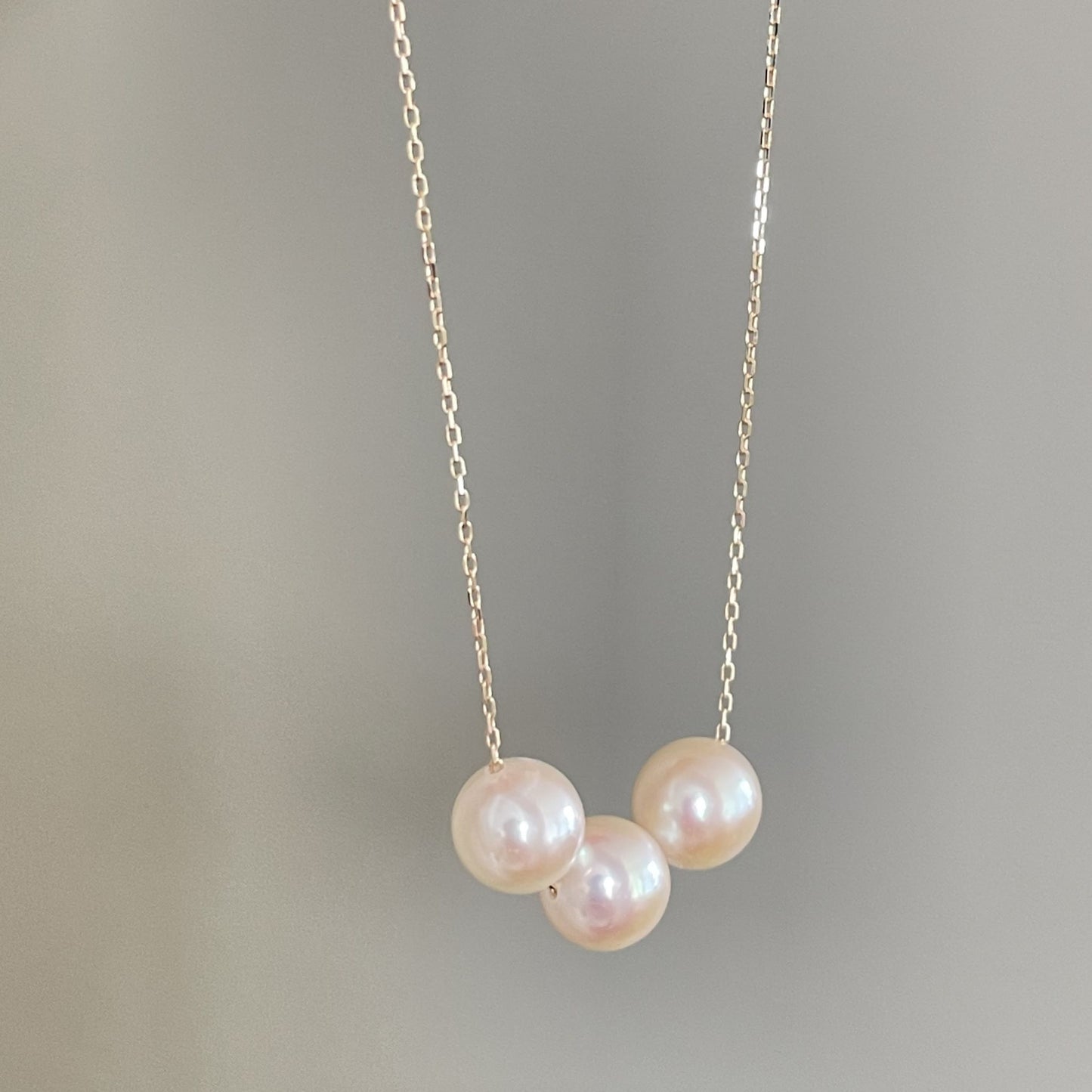 【First pearlにおすすめ】アコヤパールスルーネックレス/3pc