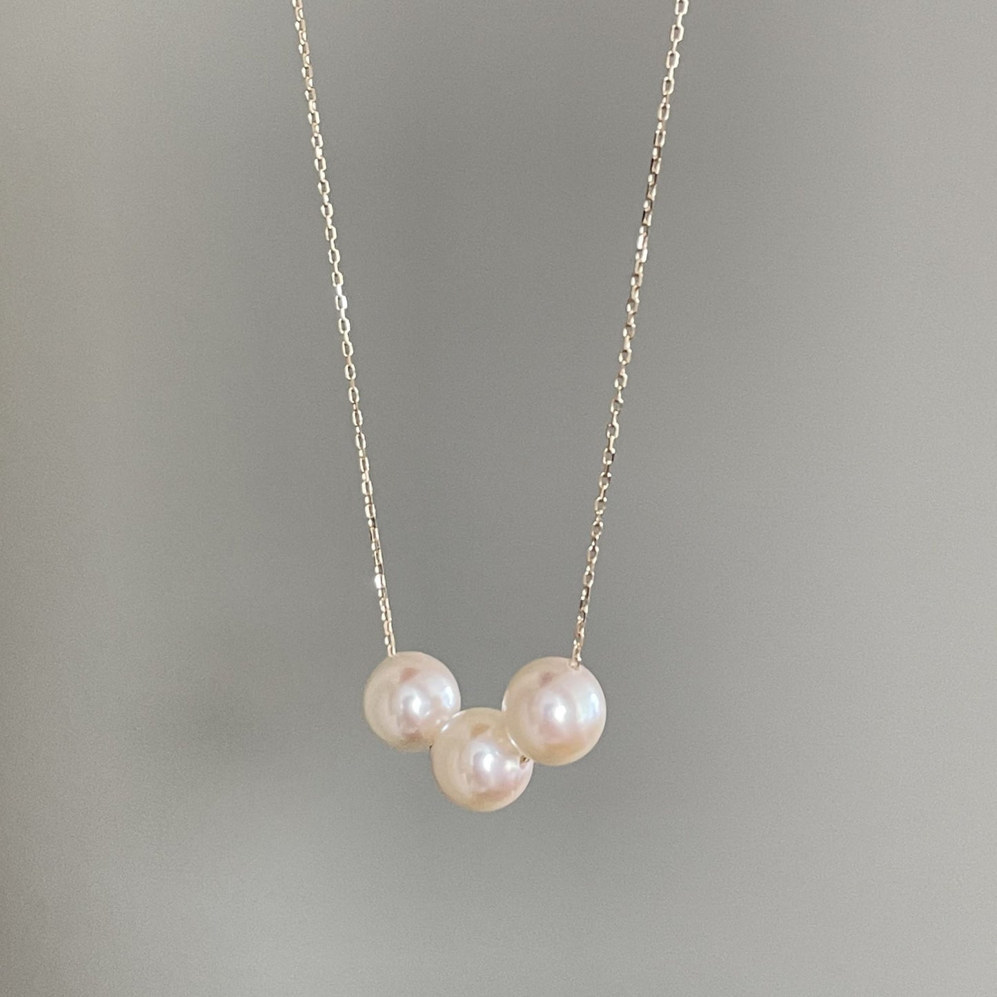 【First pearlにおすすめ】アコヤパールスルーネックレス/3pc