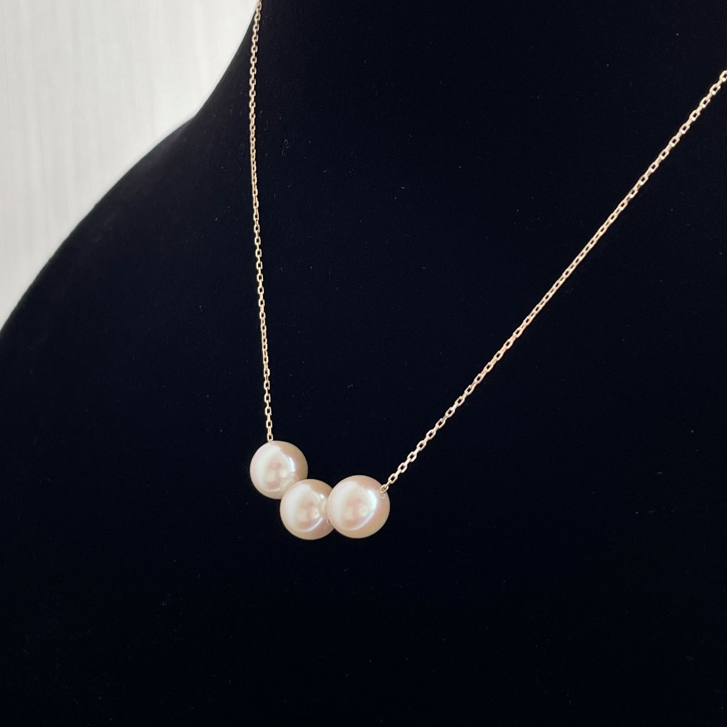 【First pearlにおすすめ】アコヤパールスルーネックレス/3pc