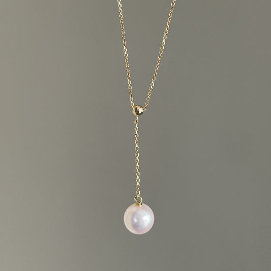 アコヤ花珠パールペンダント/Y字/ミニ鑑別付