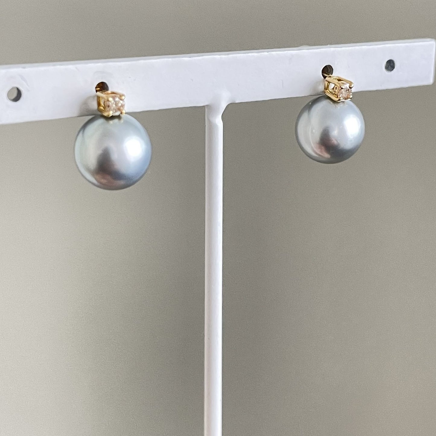 黒蝶パールピアス/ダイヤ/GR