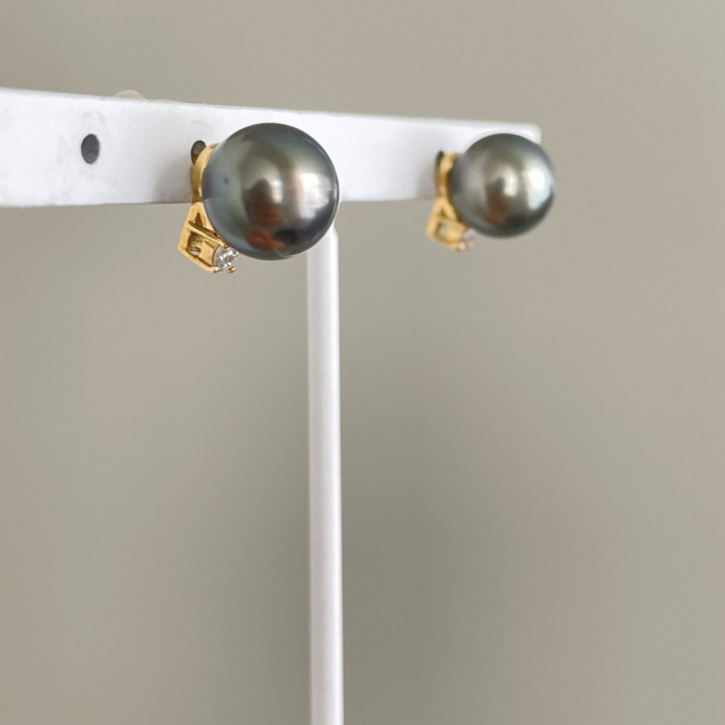 黒蝶パールピアス/ダイヤ/BK