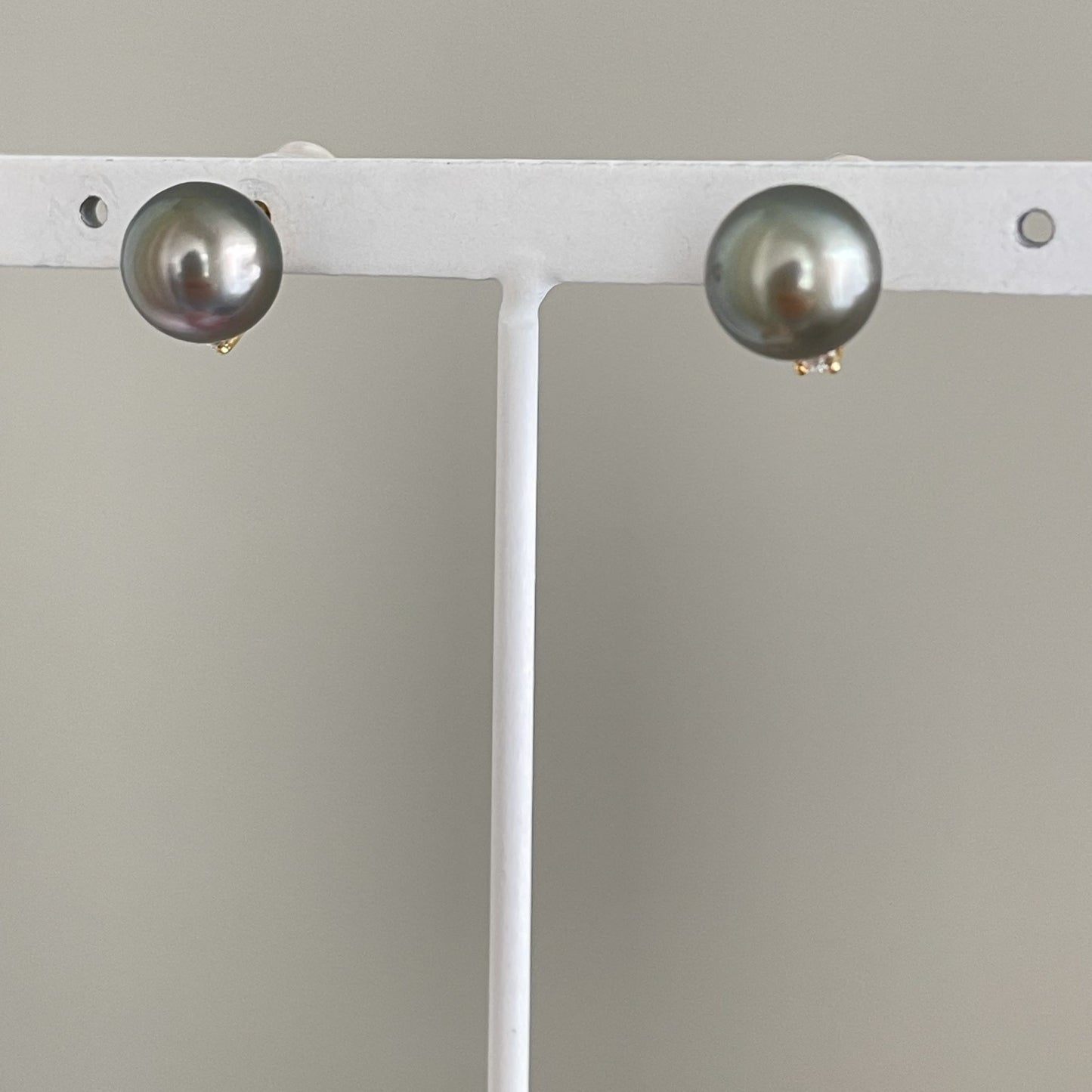 黒蝶パールピアス/ダイヤ/BK