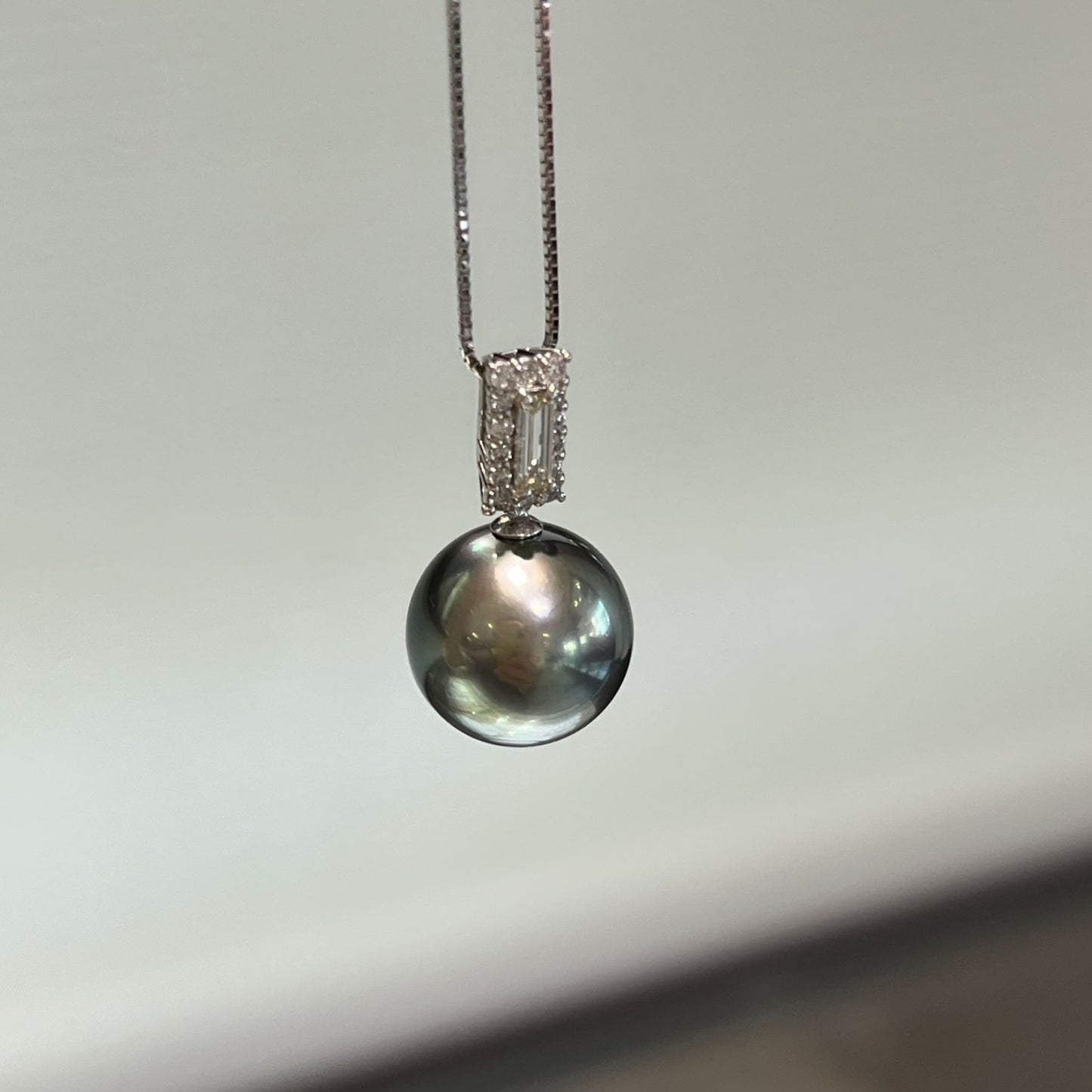 黒蝶パールペンダント/ダイヤ/Pt900