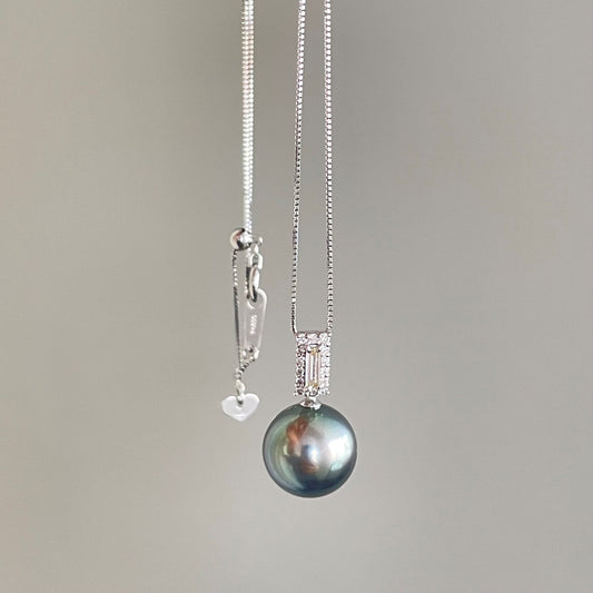 黒蝶パールペンダント/ダイヤ/Pt900