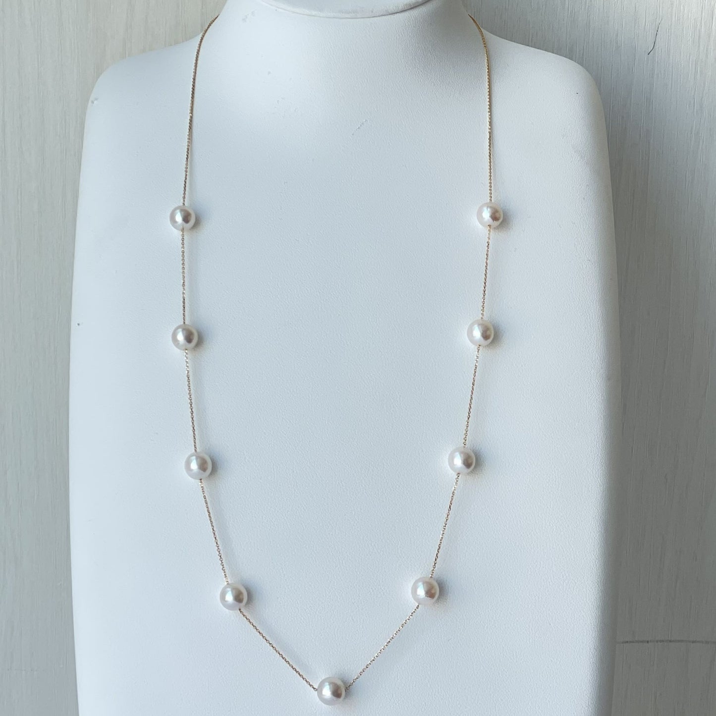 アコヤパールステーションネックレス/60㎝/9pcs