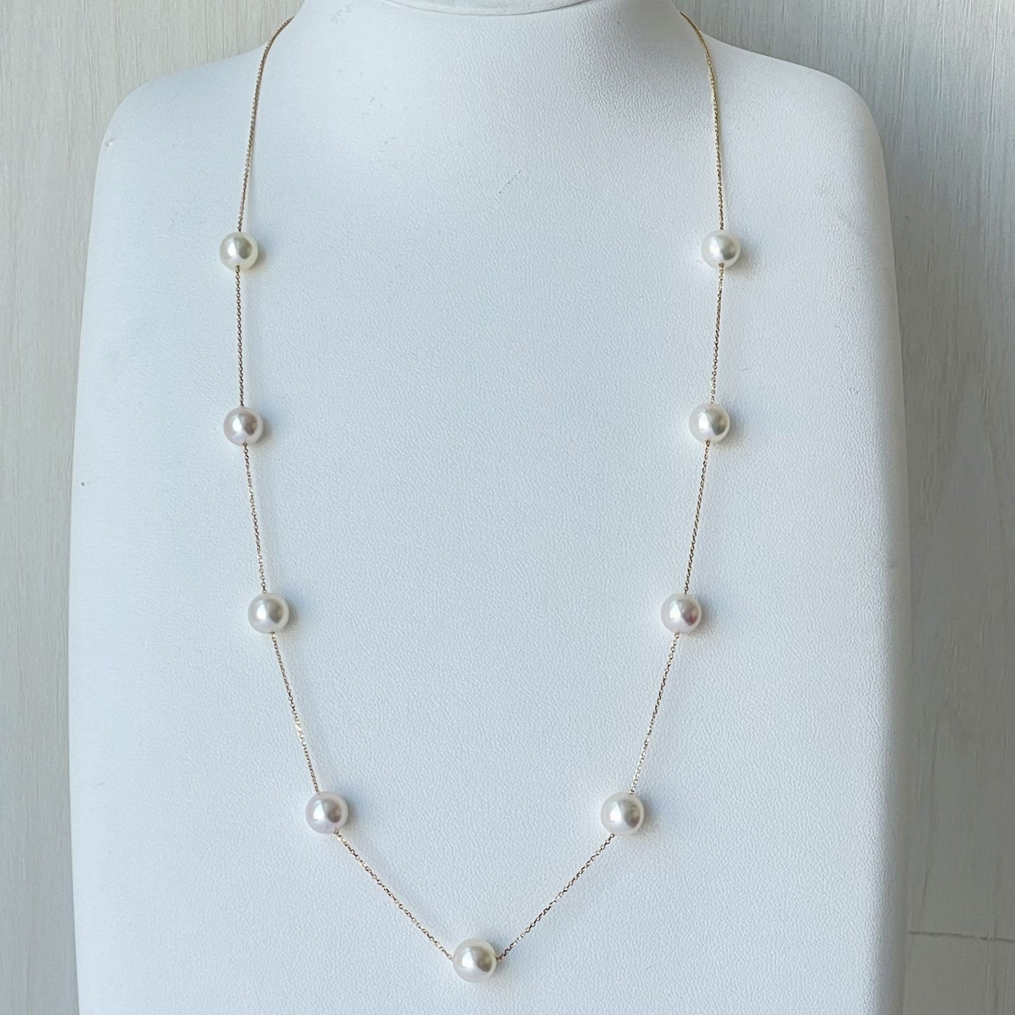 アコヤパールステーションネックレス/60㎝/9pcs