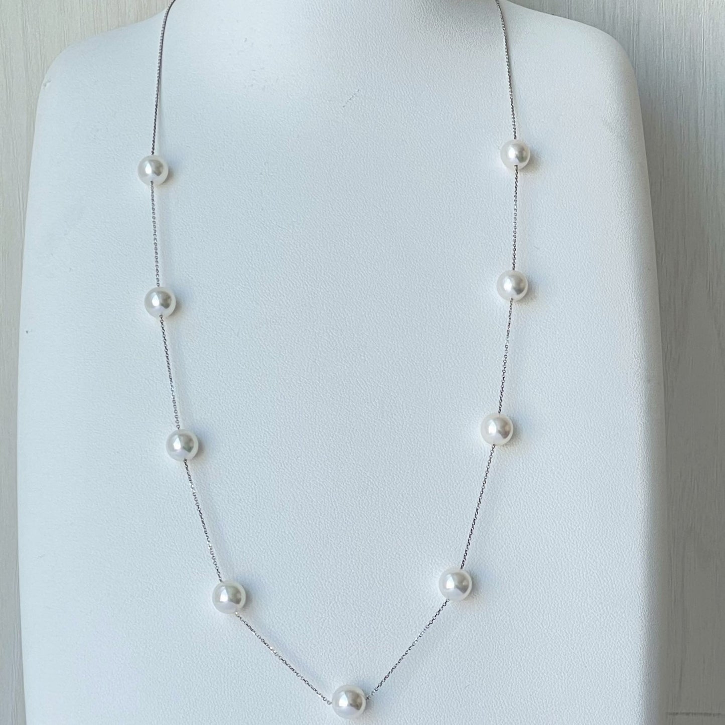 アコヤパールステーションネックレス/60㎝/9pcs