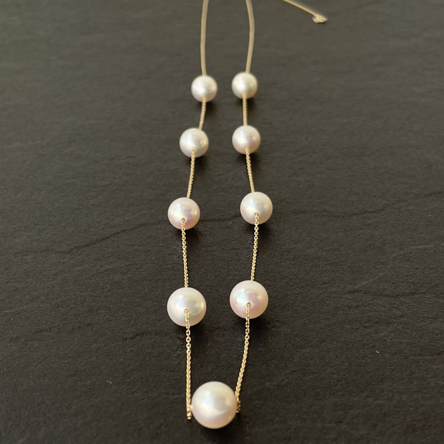 アコヤパールステーションネックレス/60㎝/9pcs