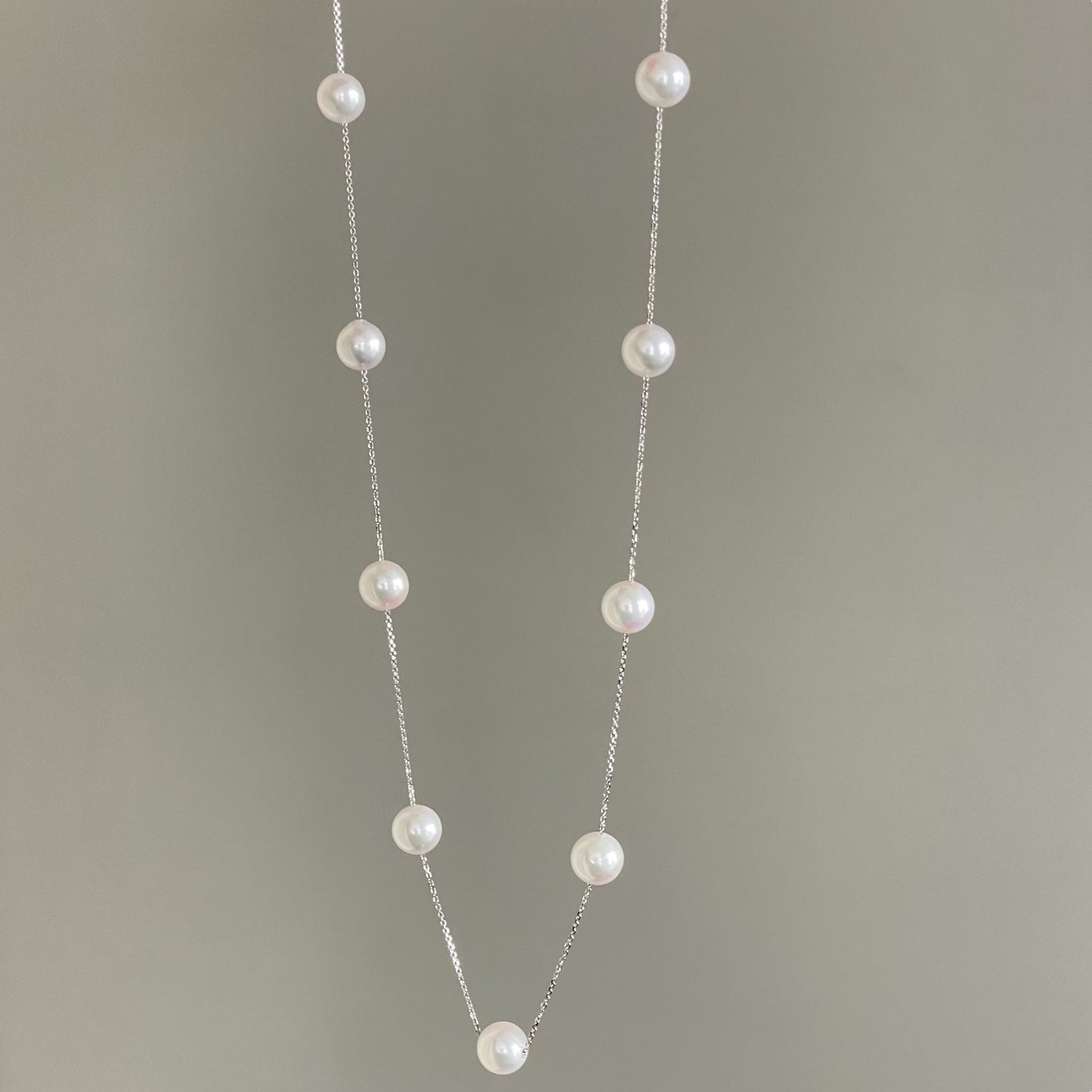 アコヤパールステーションネックレス/60㎝/9pcs