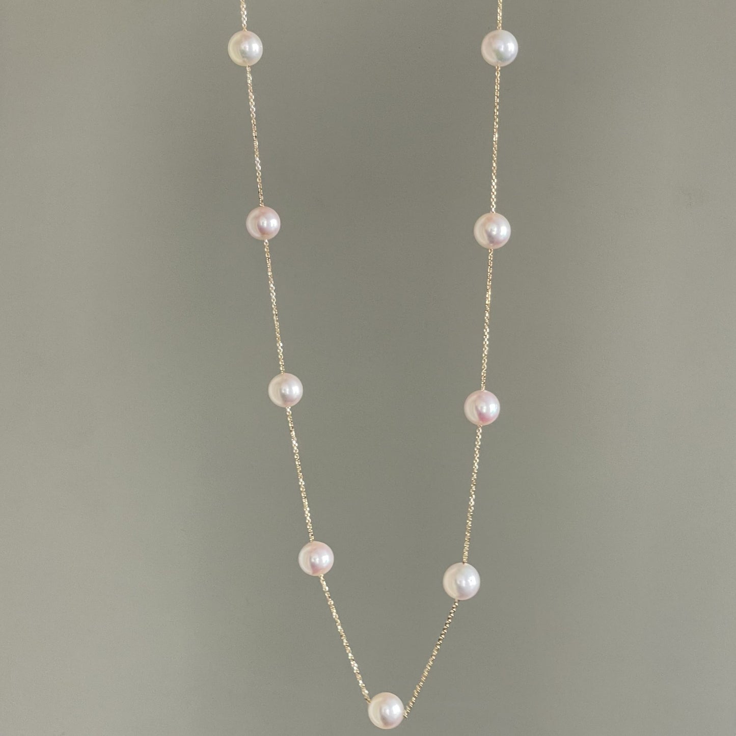 アコヤパールステーションネックレス/60㎝/9pcs