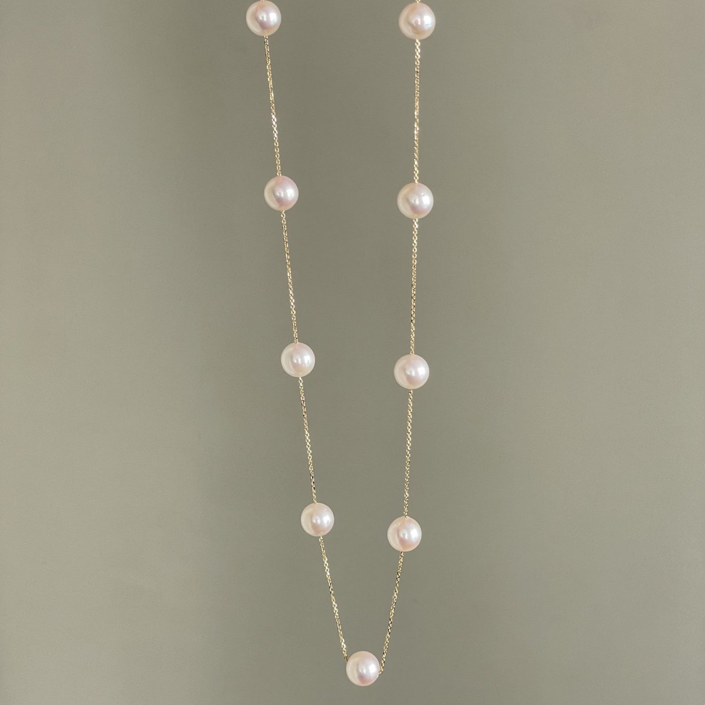 アコヤパールステーションネックレス/60㎝/9pcs