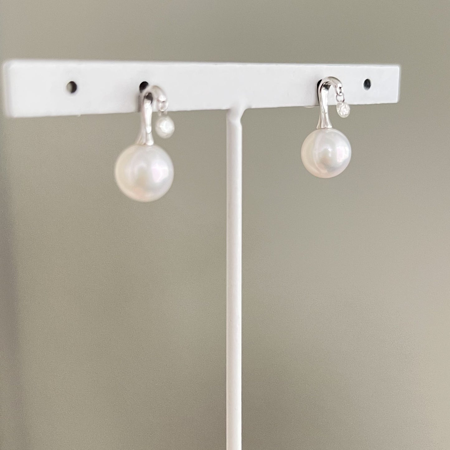 アコヤパールピアス/レーザーホールダイヤ