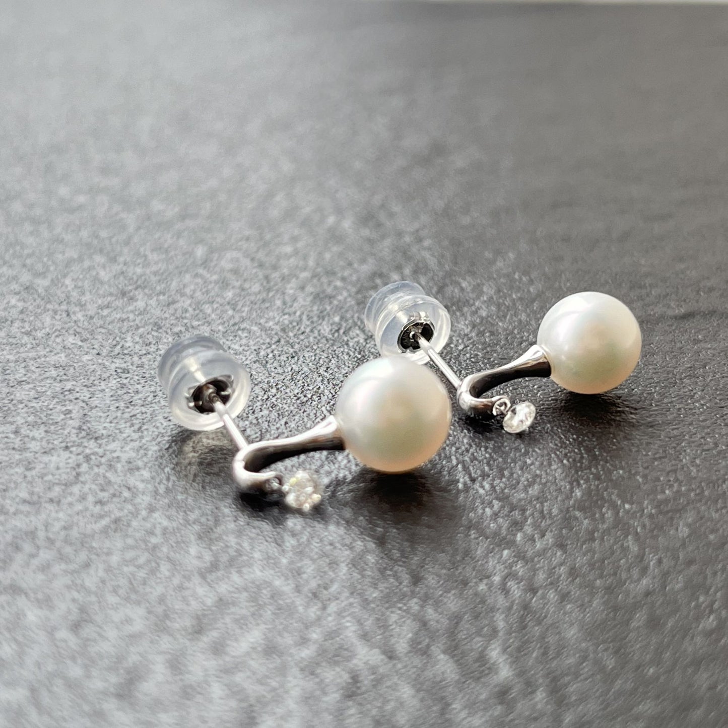 アコヤパールピアス/レーザーホールダイヤ