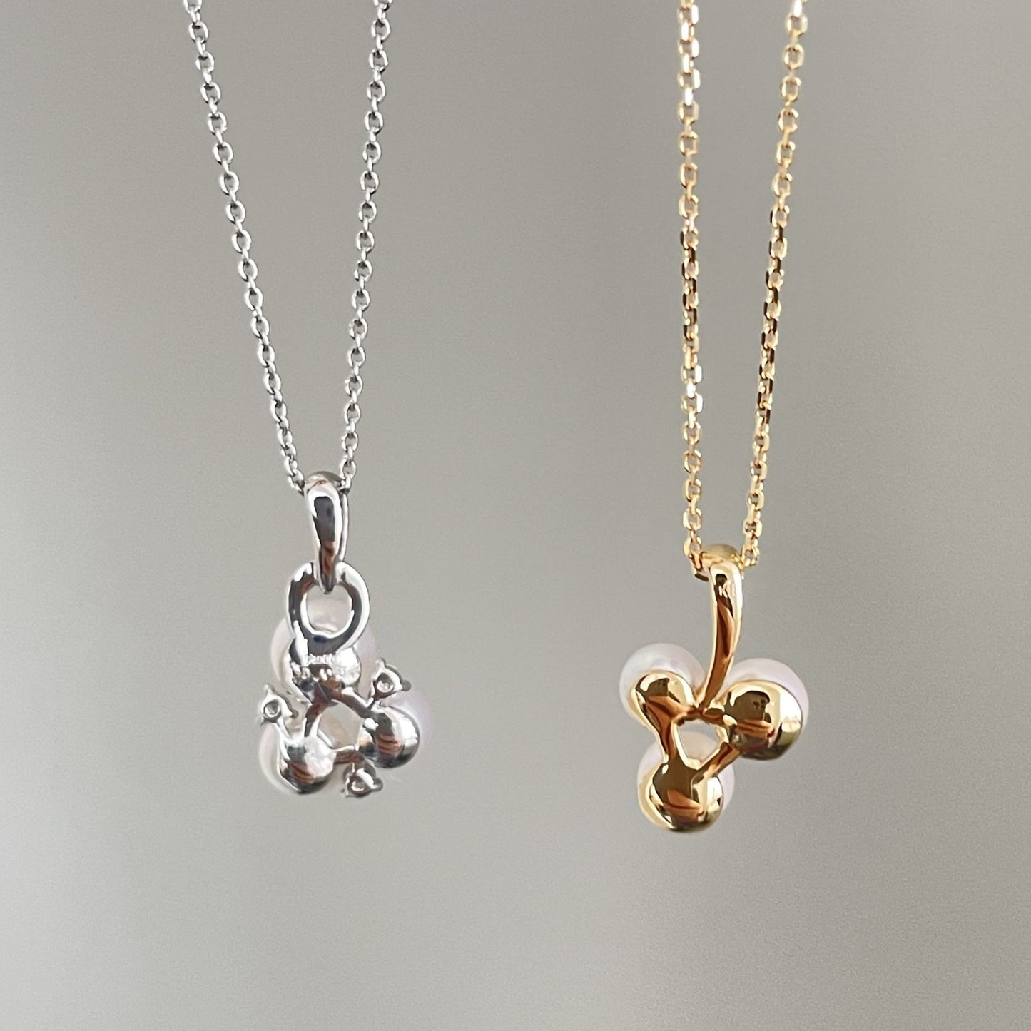 アコヤパールペンダント/3pcs/ダイヤ/ブドウ型
