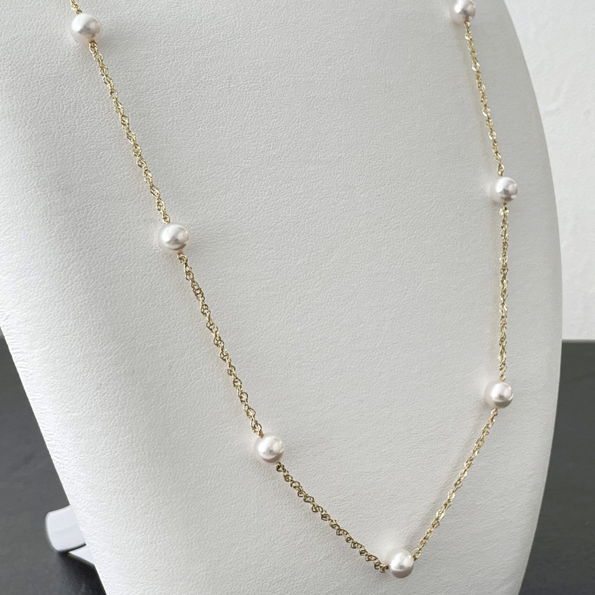 アコヤパールステーションネックレス/7pcs/デザインチェーン