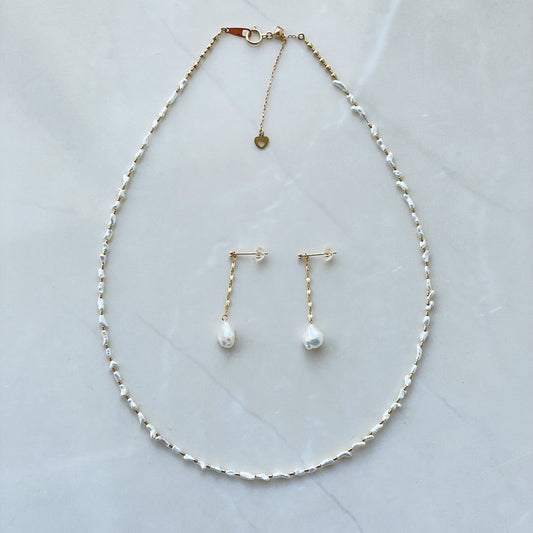 【クリスマスフェア】アコヤケシネックレス&白蝶ケシピアス