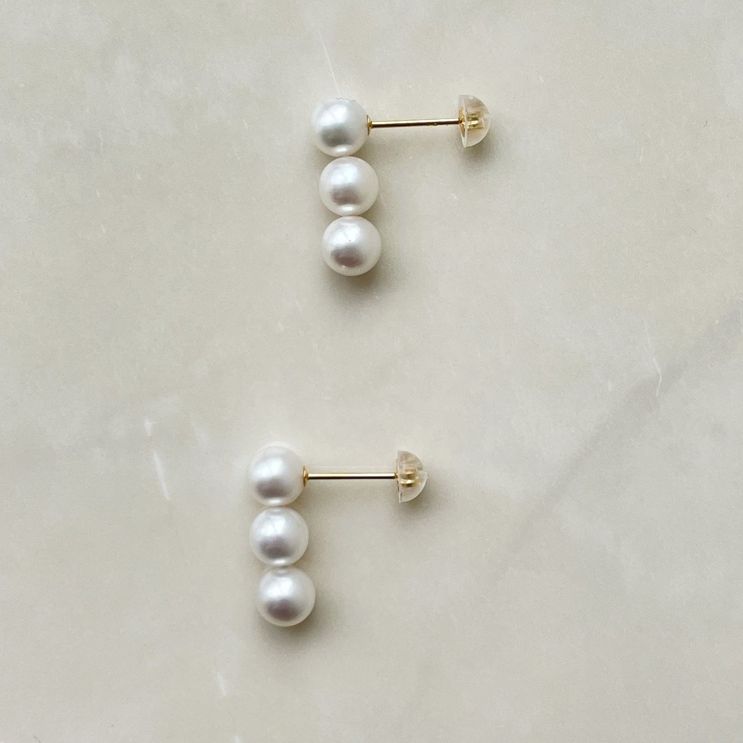 アコヤパールピアス/縦3pcs