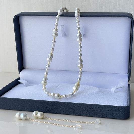 【クリスマスフェア】アコヤツインパールネックレス&アメリカンピアス